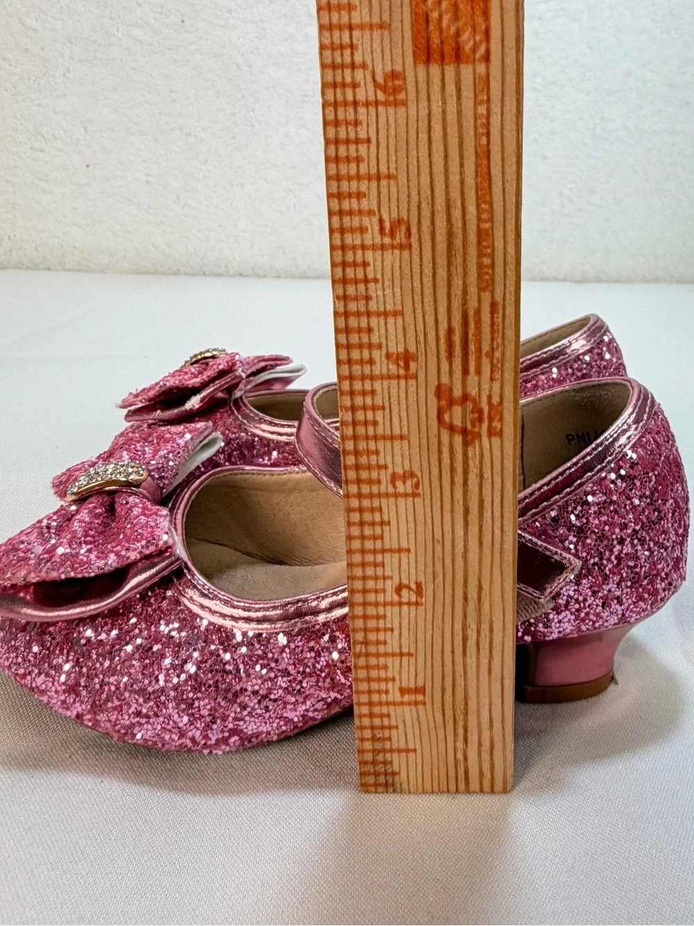 Girls Sparkle Pink Mary Jane Dress Shoes with Bow Accent